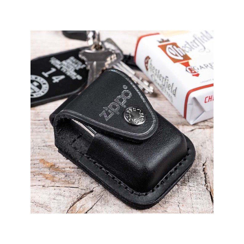 Black Leather Pouch/case/compatible With Zippo 