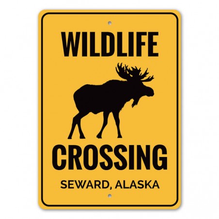 Panneau métal signalétique Wildlife Crossing Made in USA