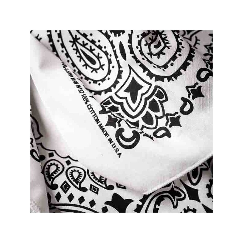 black and white paisley bandana pattern