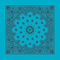 Bandana Paisley Tatoo Pulse - Aqua made in USA