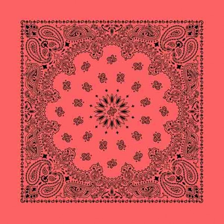 Bandana Paisley Tatoo Pulse - Corail  made in USA