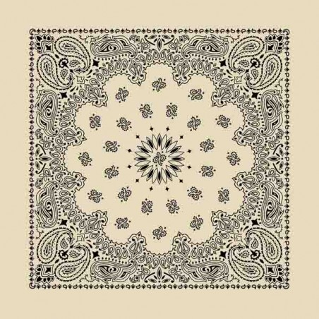 Bandana Paisley Tatoo Pulse - Ecru  made in USA