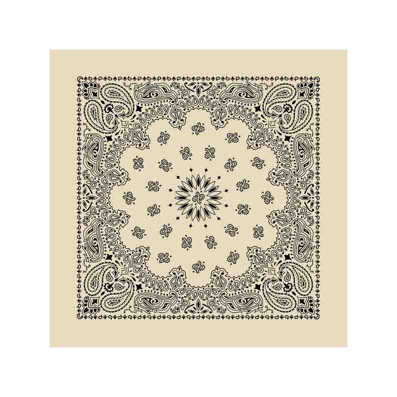 Bandana Paisley Tatoo Pulse - Ecru  made in USA