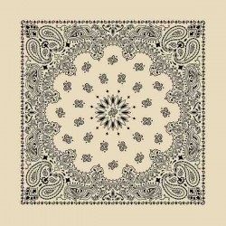 Bandana Paisley Tatoo Pulse - Ecru  made in USA