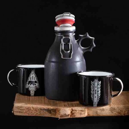 Growler émaillé NOIR MAT (0.960L) made in USA