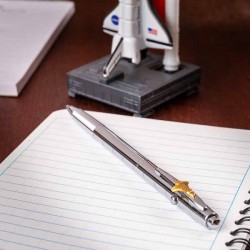 CHROME PLATED SHUTTLE SPACE PEN WITH SHUTTLE EMBLEM IN GIFT BOX