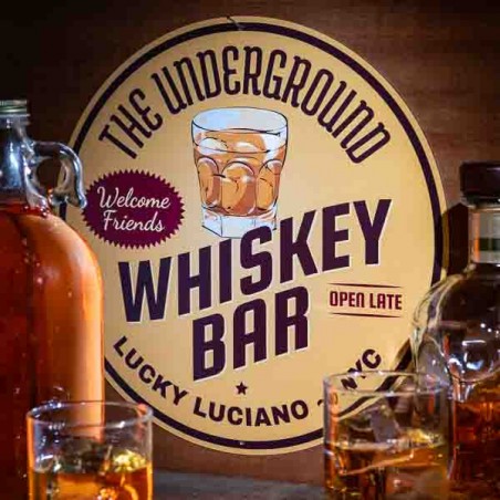 Panneau métal UNDERGROUND WHISKEY BAR Made in USA