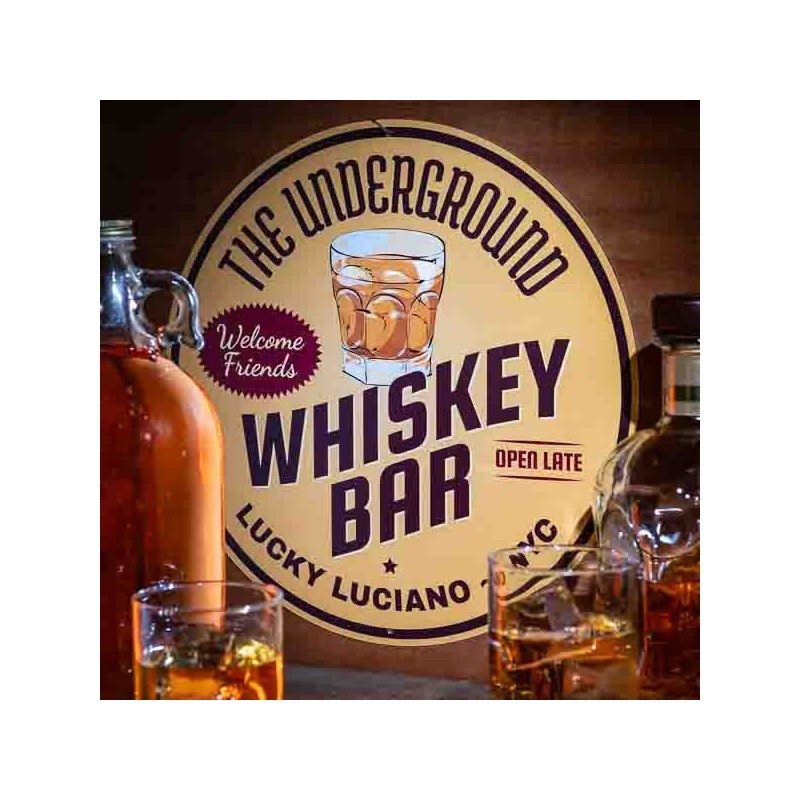 Panneau métal UNDERGROUND WHISKEY BAR Made in USA