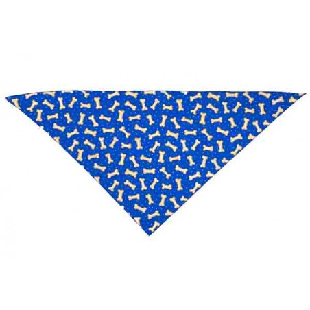 Bandana triangulaire pour chien motif os bleu