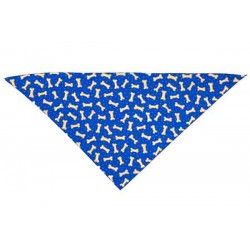 Bandana triangulaire pour chien motif os bleu