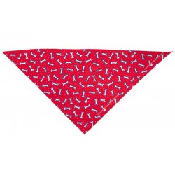 Red Bone Pattern Triangular Dog Bandana