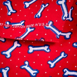 Red Bone Pattern Triangular Dog Bandana