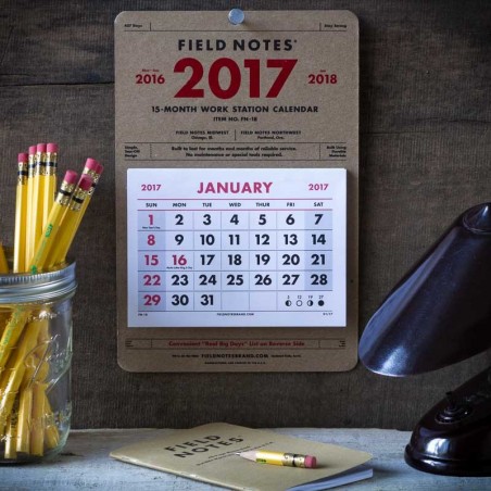 Calendrier 15 mois FIELD NOTES Made in USA