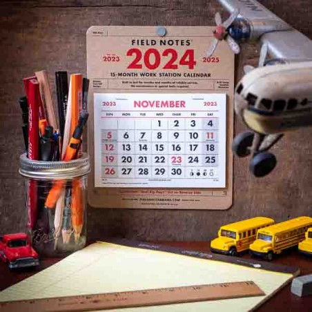 2024 -15-Month Work Station Calendar by FIELD NOTES