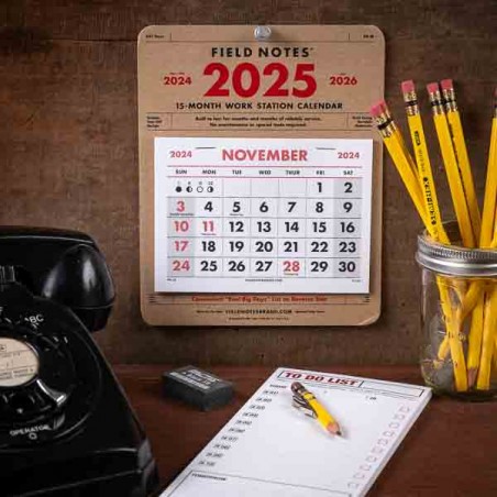 Calendrier 15 mois FIELD NOTES 2025 Made in USA