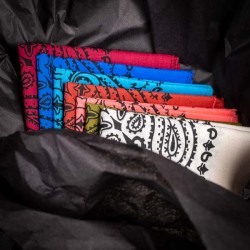 Box of 7 Tatoo Pulse cotton bandanas Made in USA