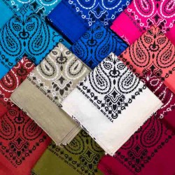 Box of 7 Tatoo Pulse cotton bandanas Made in USA