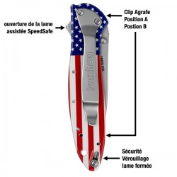 Couteau Kershaw Leek Stars And Stripes Made in USA