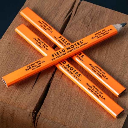 Pack 3 Fluo Orange carpenter pencils FIELD NOTES - made in USA