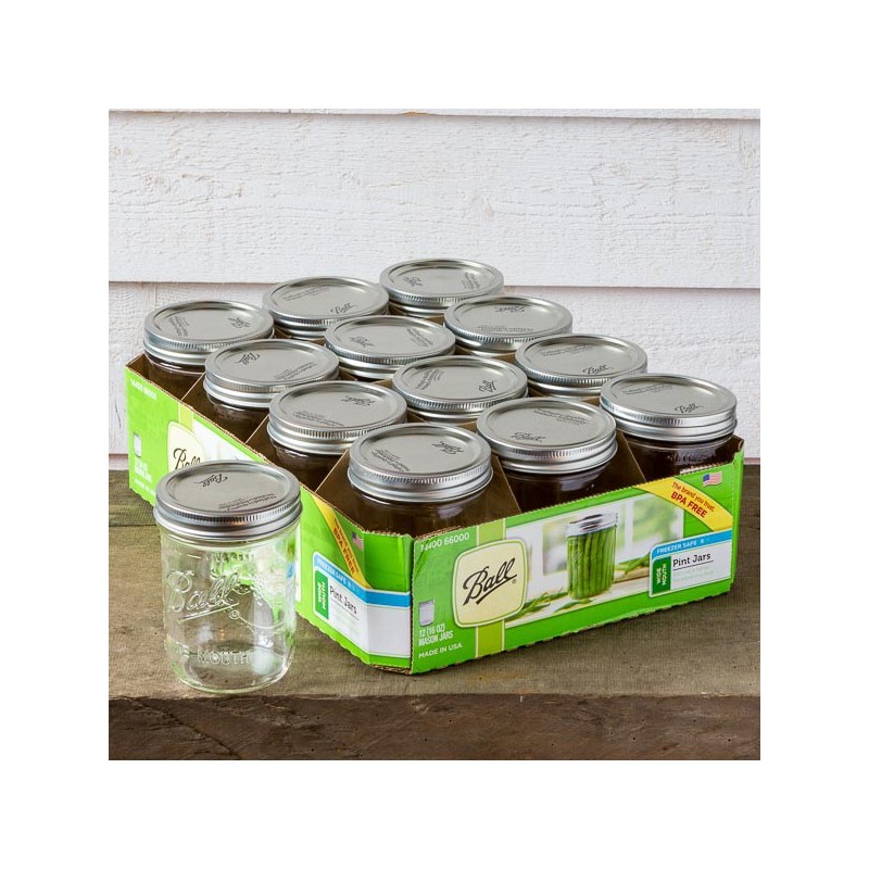 Wide Mouth Mason Jars 16 oz – (6 Pack) – Ball Wide Mouth Pint 16