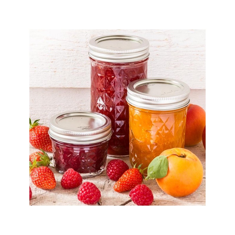 Ball Jelly Jars, Quilted Crystal, Regular Mouth, 4 Ounce - 12 jars