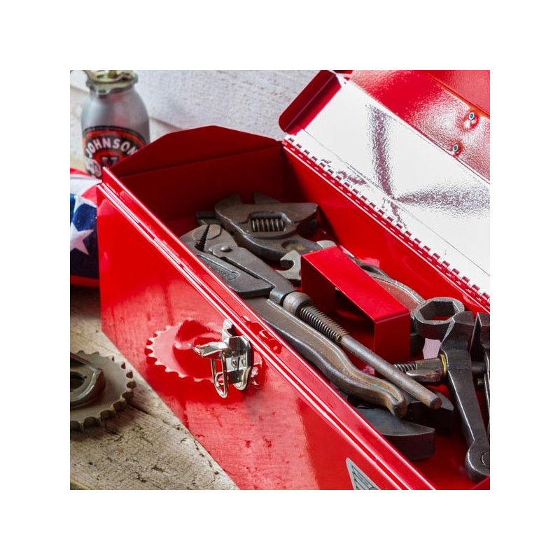 Red Miniature Steel Storage box made in USA ⎟ lecomptoiramericain