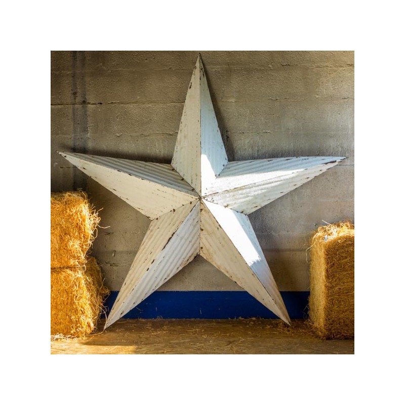 AMISH TIN BARN STAR White Made In USA Lecomptoiramericain   Amish Tin Barn Star Xxl 170cm White Made In Usa 