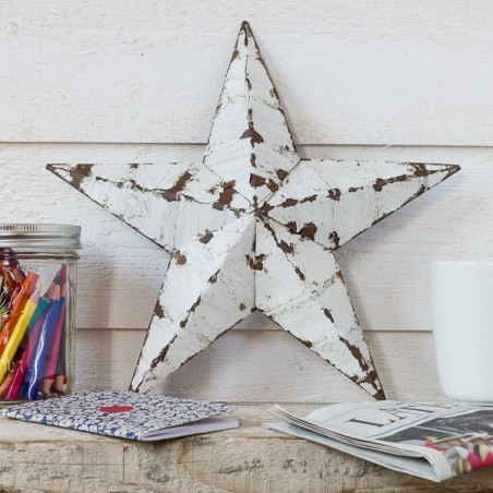 AMISH TIN BARN STAR 12'' WHITE made in USA