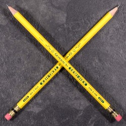 Icône Plate Crayon Jaune Crayon à Mine Avec Gomme