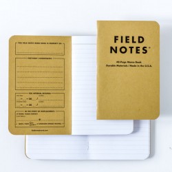 Pack de 3 carnets FIELD NOTES Original - Made in USA