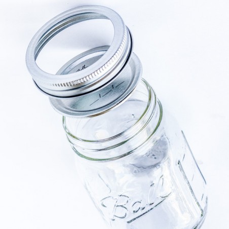 Ball 16oz Wide Mouth Mason Jars (Silver Vacuum Seal Lid) - 12/Case, Clear Type III 86 mm