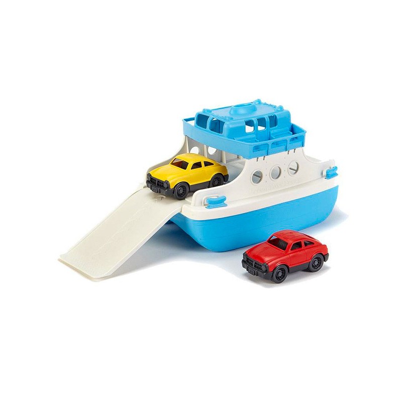 Green toys ferry store boat with mini cars